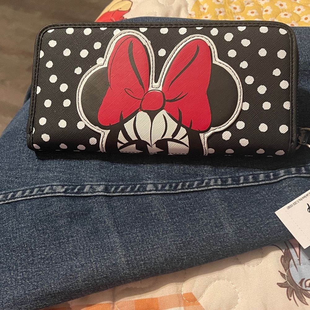 Disney Black and White Polka Dot Minnie Mouse Wallet